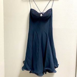 Vintage Silk Navy Cocktail Dress